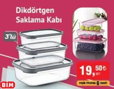 DİKDÖRTGEN SAKLAMA KABI